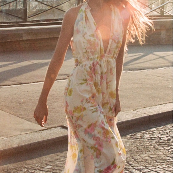 ZARA Long Multicolored Floral Print Dress BNWT - Picture 3 of 5